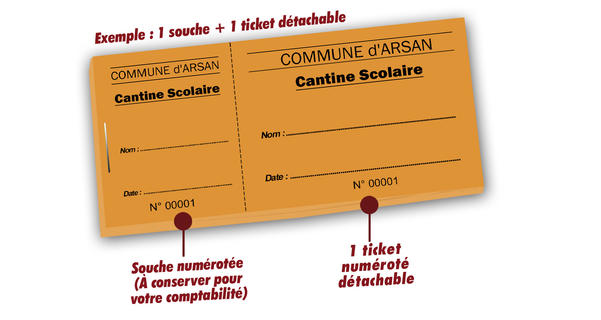 tickets cantine pour ecole Arsan