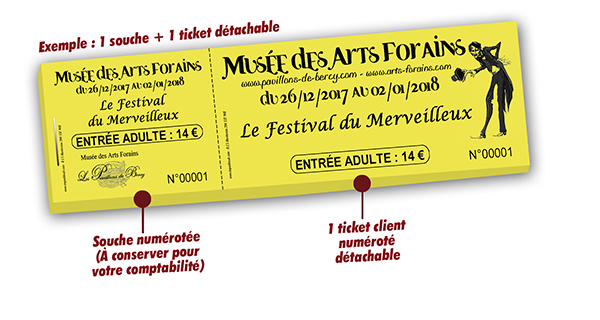 carnets tickets d'entrée festival musée des arts forains