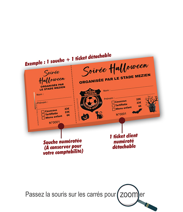 ticket repas soirée halloween