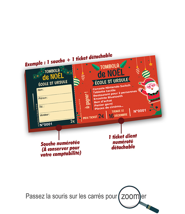 billets tombola noel école privée