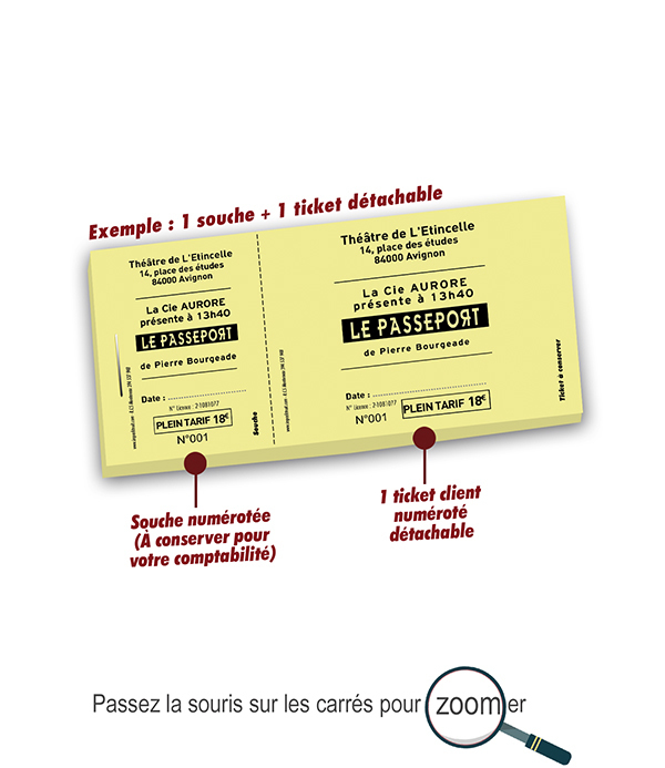 imprimer carnet place de théatre pas cher Passeport Etincelle