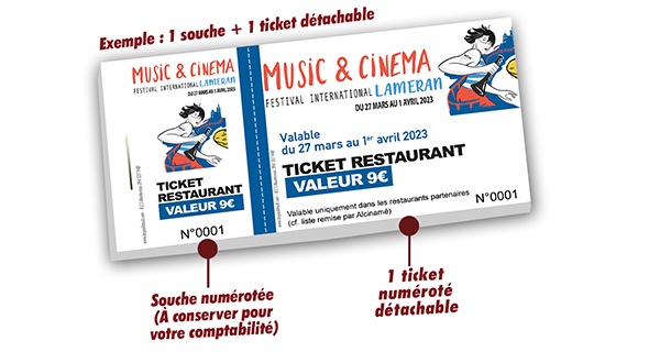 ticket restauration Festival Cinéma