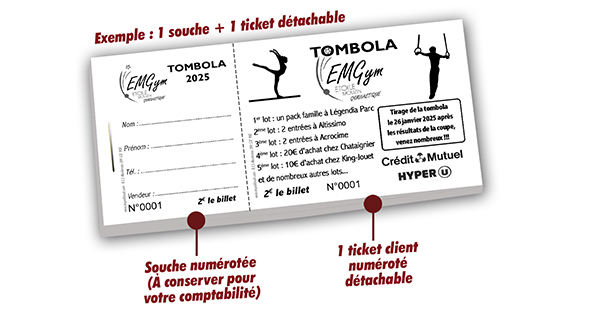 ticket tombola gymnastique