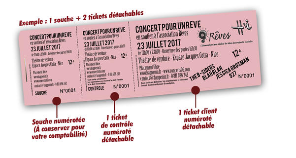 Ticket d'entrée concert - 25 modèles personnalisés