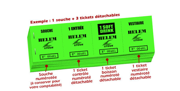 Tickets Tombola Evelay - 6 Carnets 1-500 - Couleurs Assorties - Pour Vestiaire, Tirage Au Sort