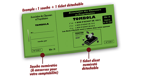 ticket tombola association chasseurs