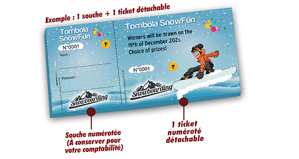 ticket numéroté ski