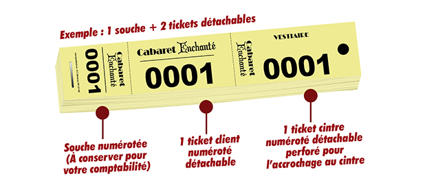 tickets vestiaire gros numero Cabaret Enchanté
